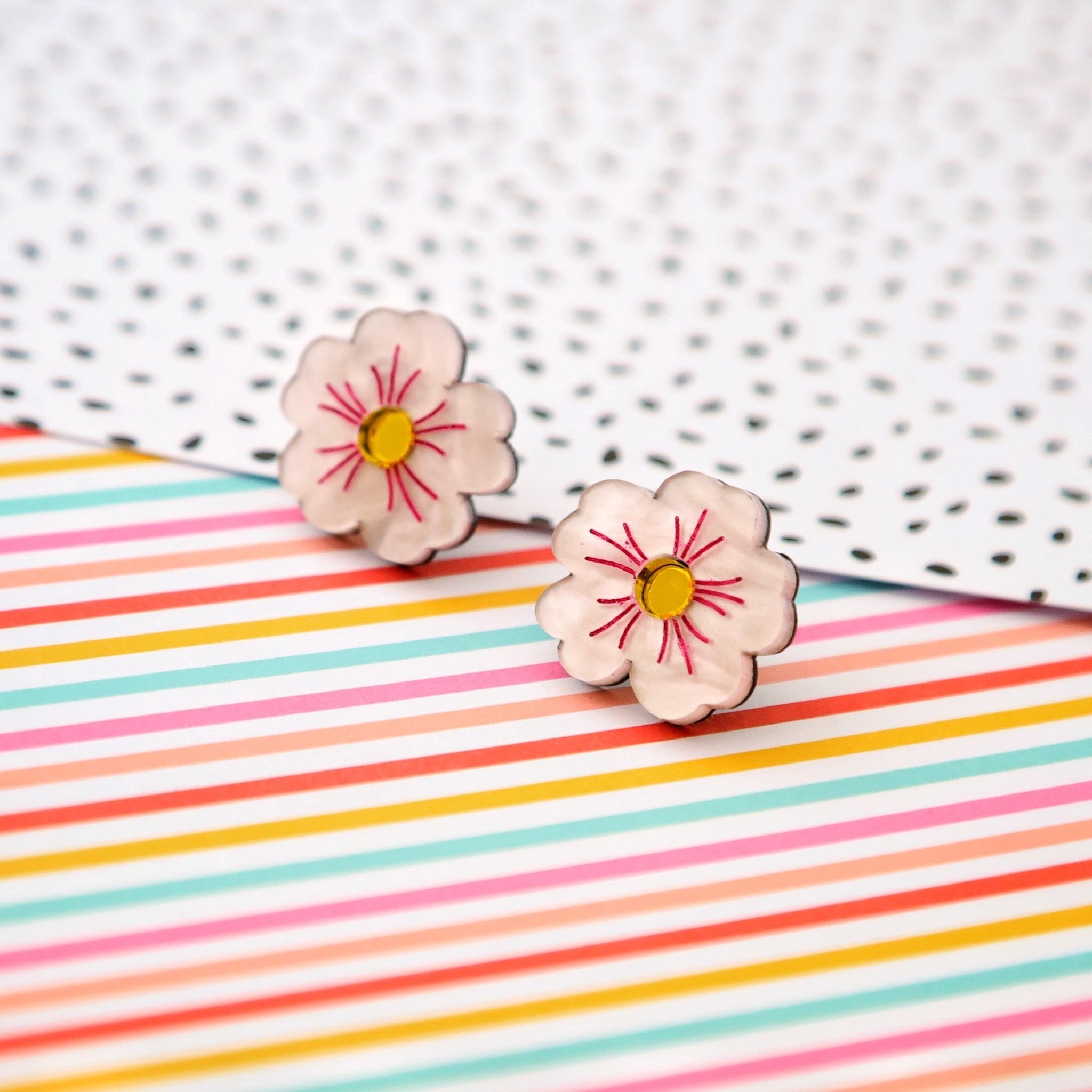 Apple Of My Eye Blossom Flower Stud Pair - Foxx & Ginger