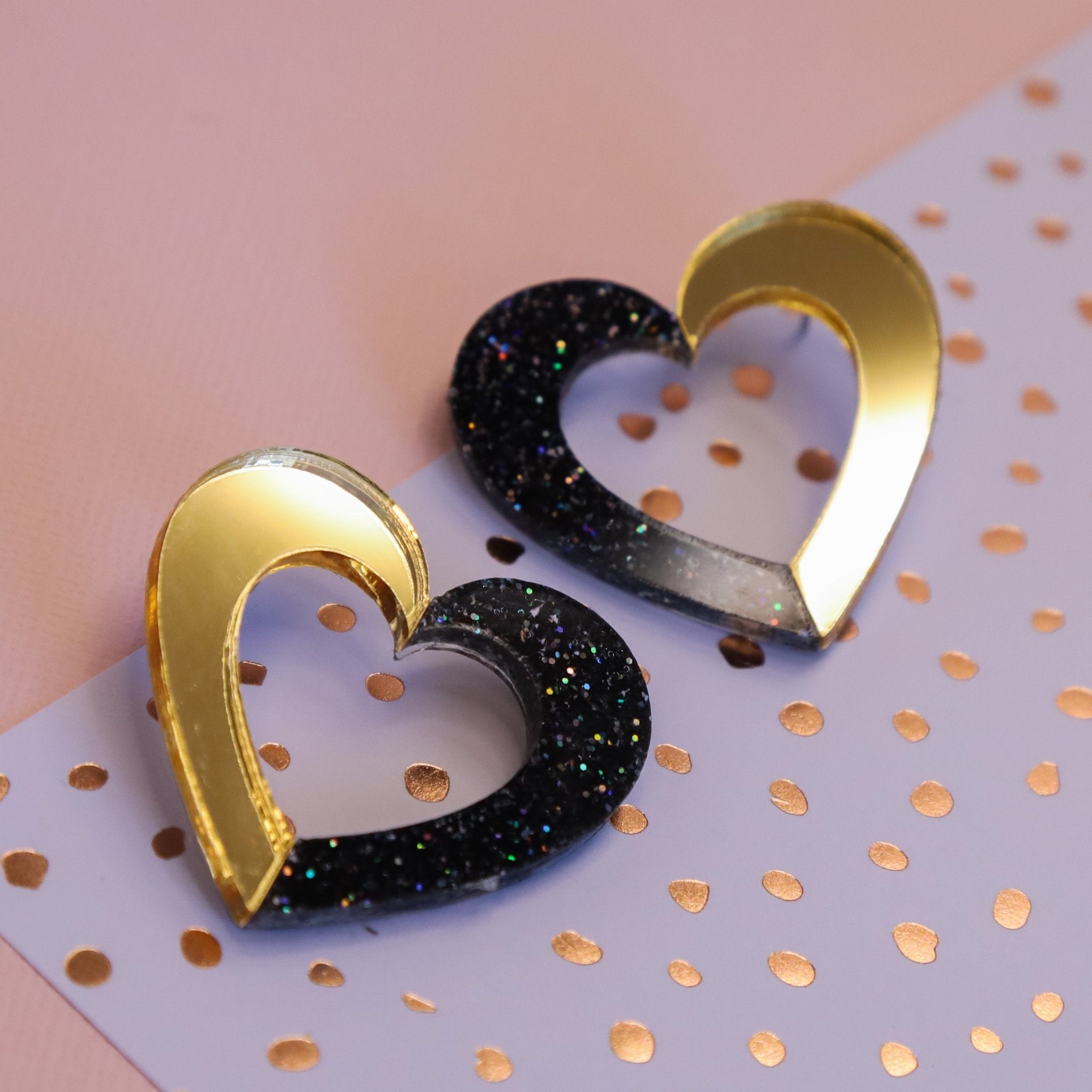 Connected Heart Statement Stud - Foxx & Ginger