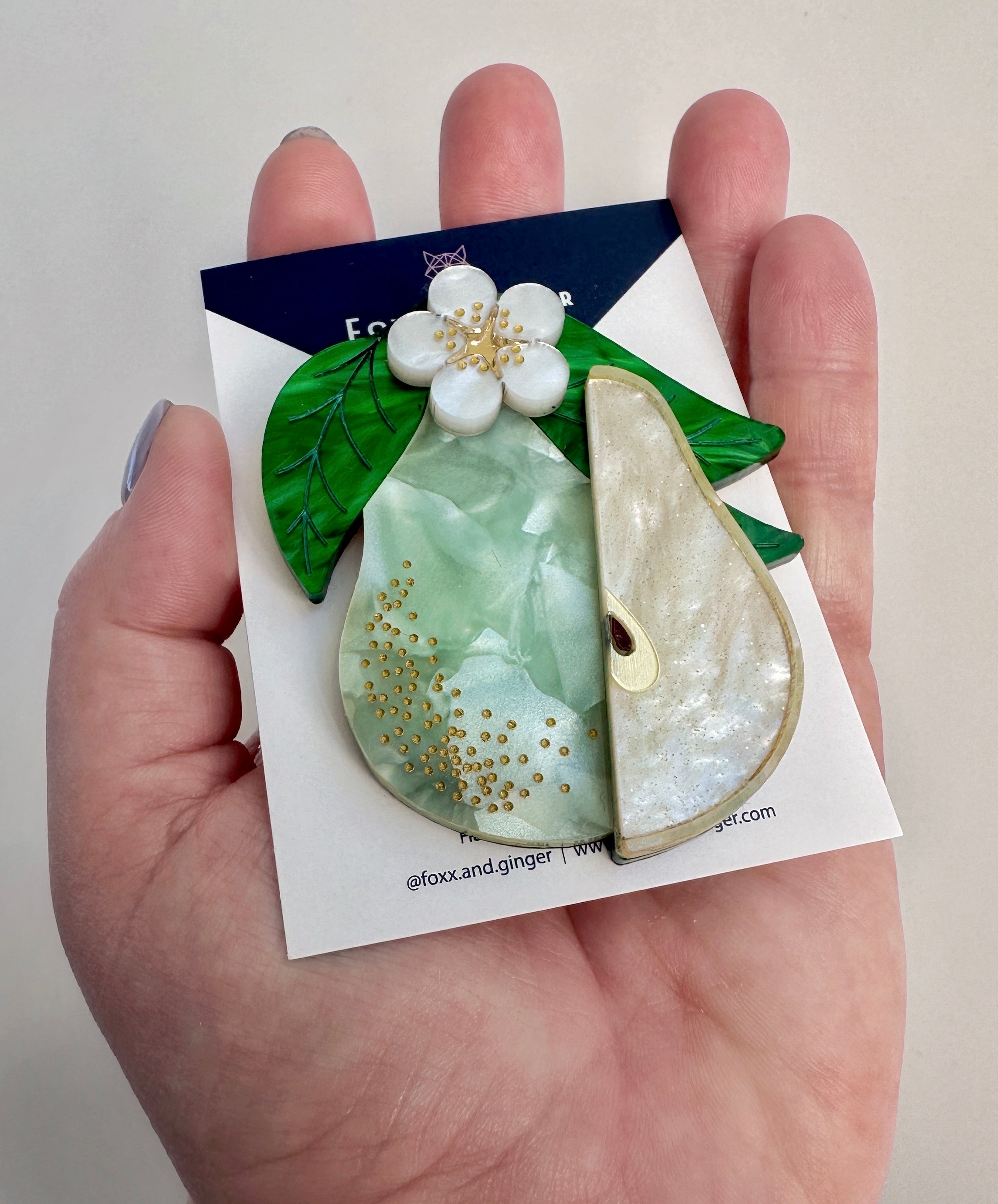 Pearfect To Me Brooch