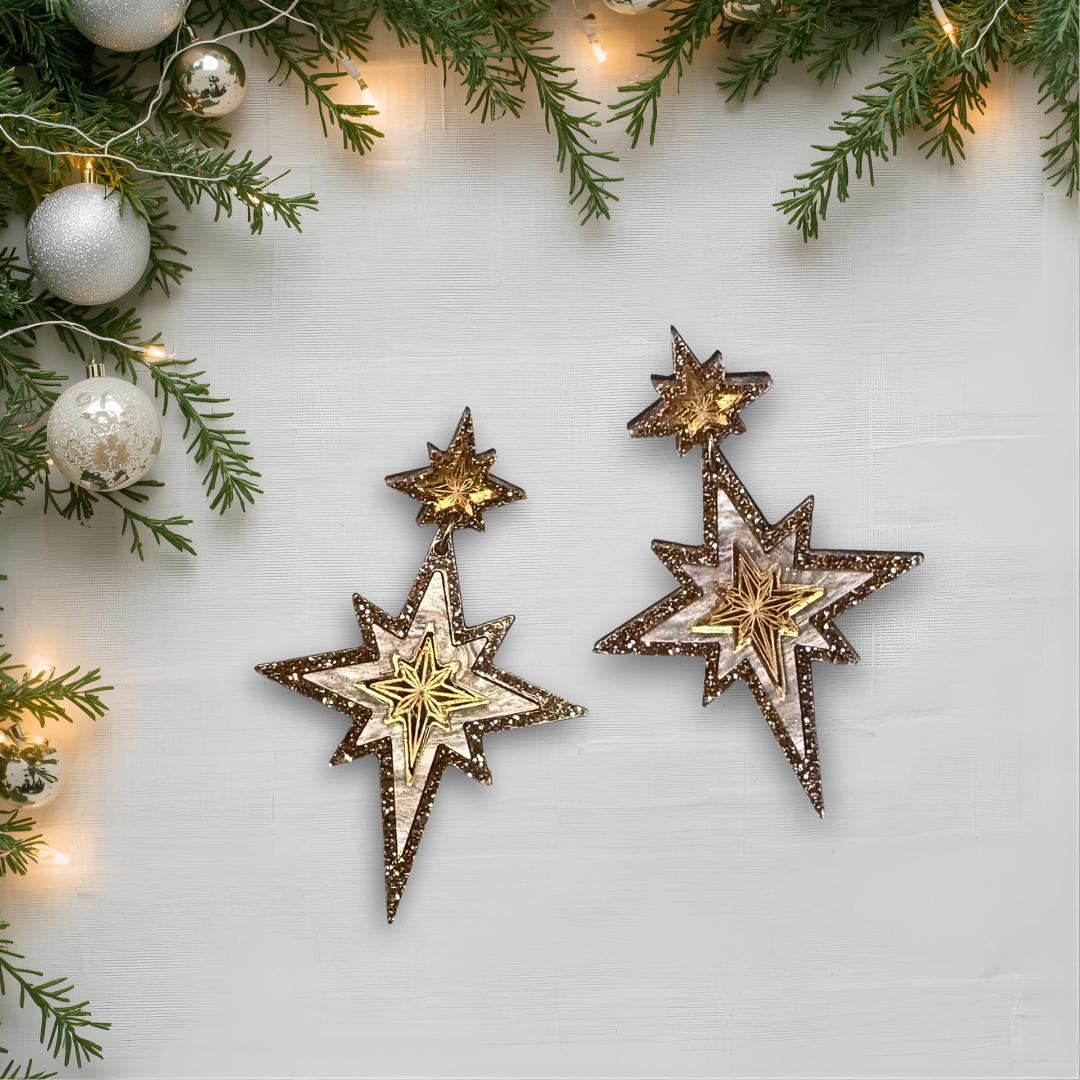 Christmas Star Statement Earrings