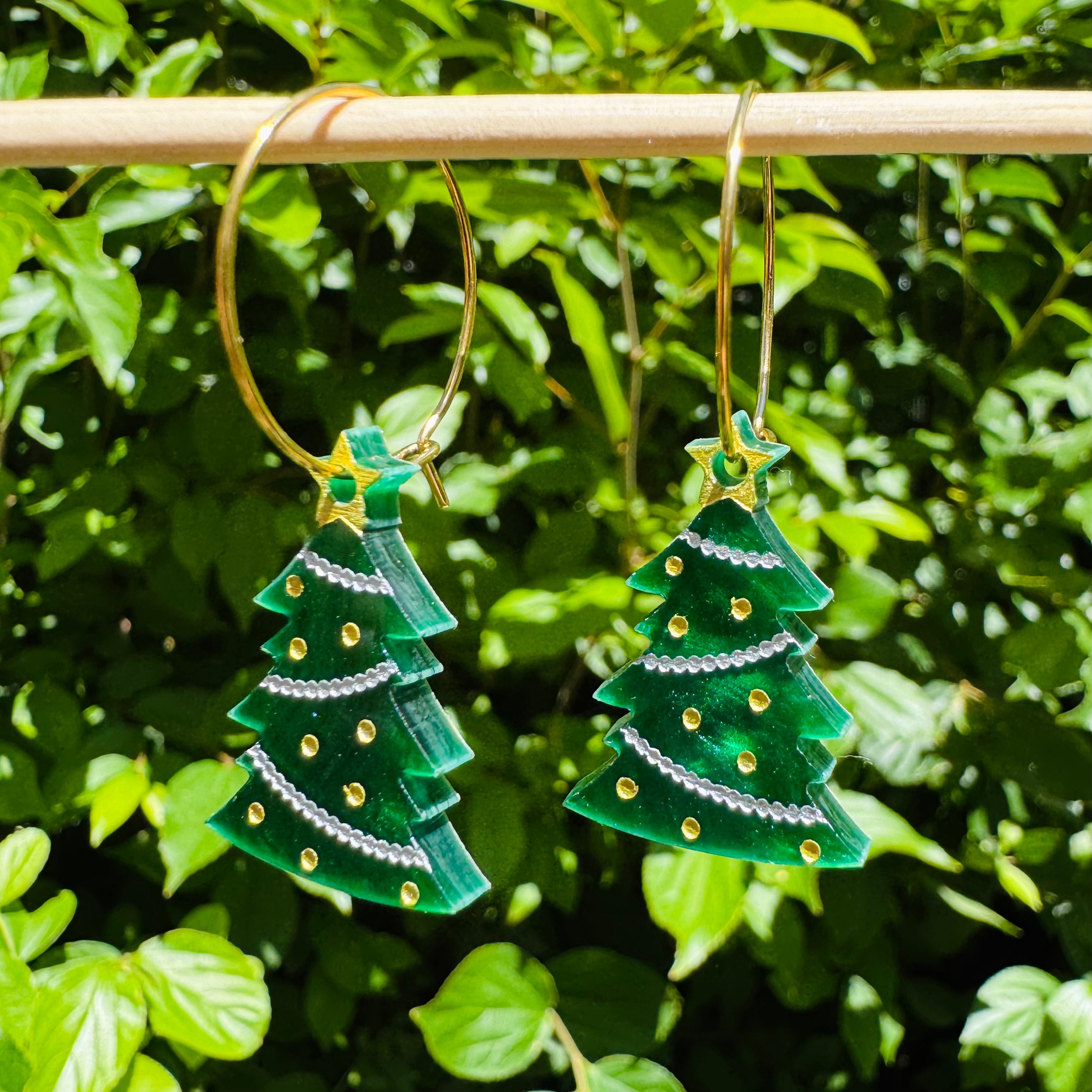 Mini Christmas Tree Earrings