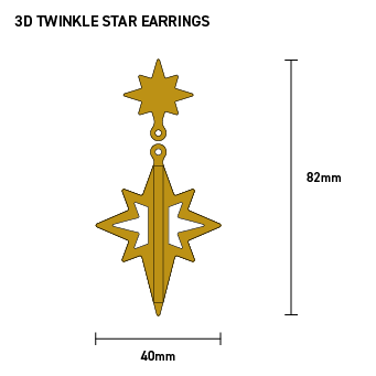 Christmas 3D Twinkle Star Earrings - Foxx & Ginger