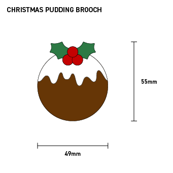 Christmas Pudding Brooch - Foxx & Ginger