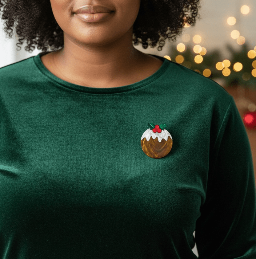 Christmas Pudding Brooch - Foxx & Ginger