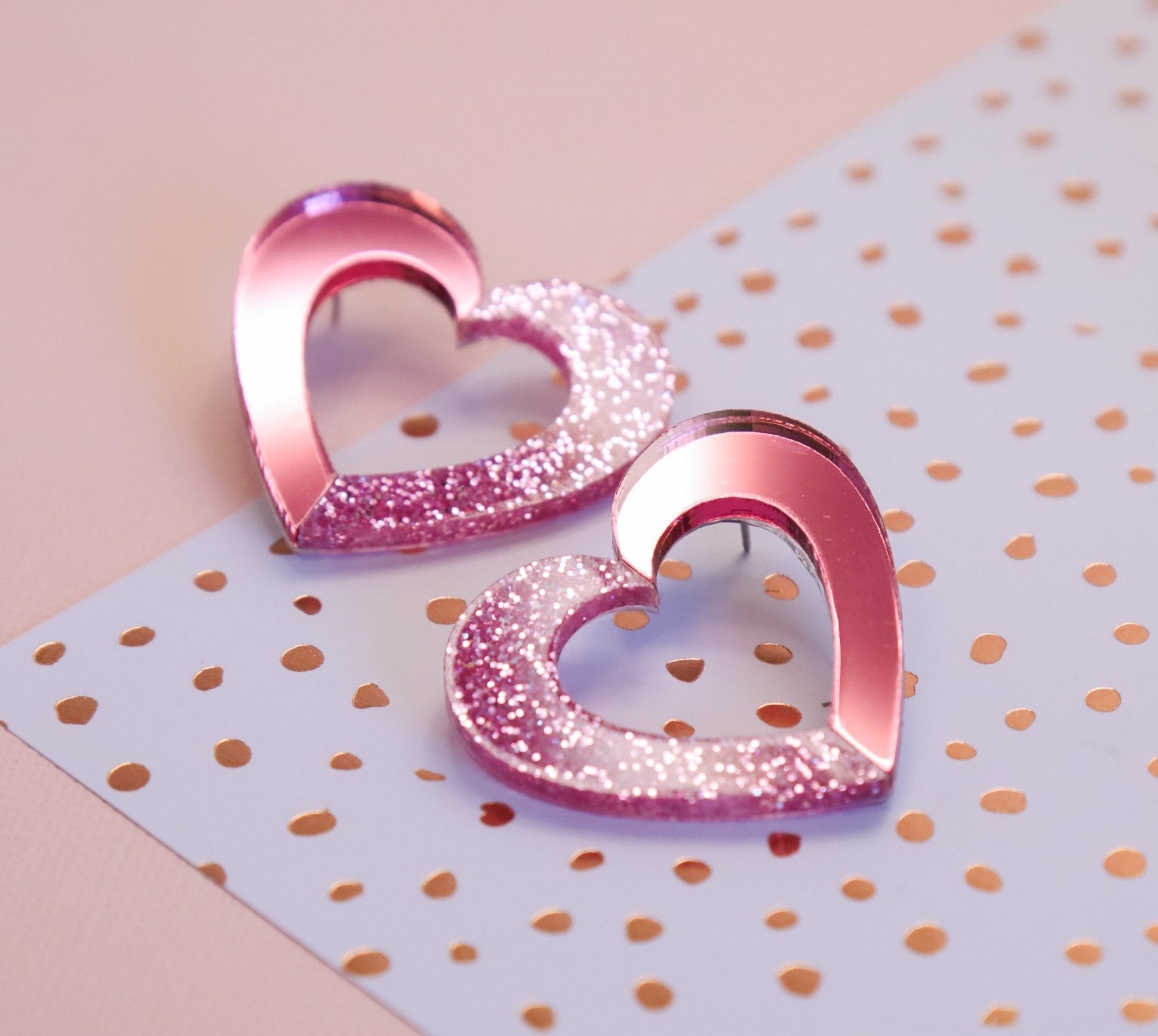 Connected Heart Statement Stud - Foxx & Ginger