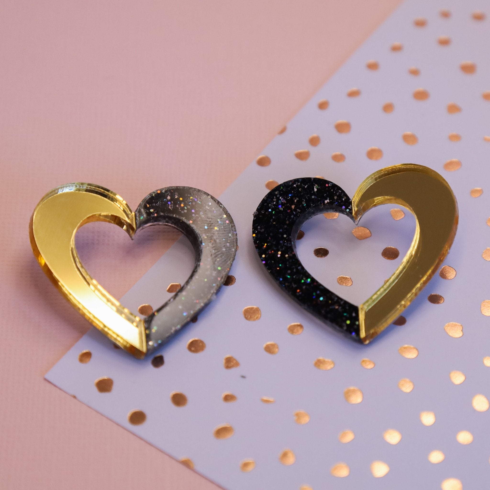 Connected Heart Statement Stud - Foxx & Ginger