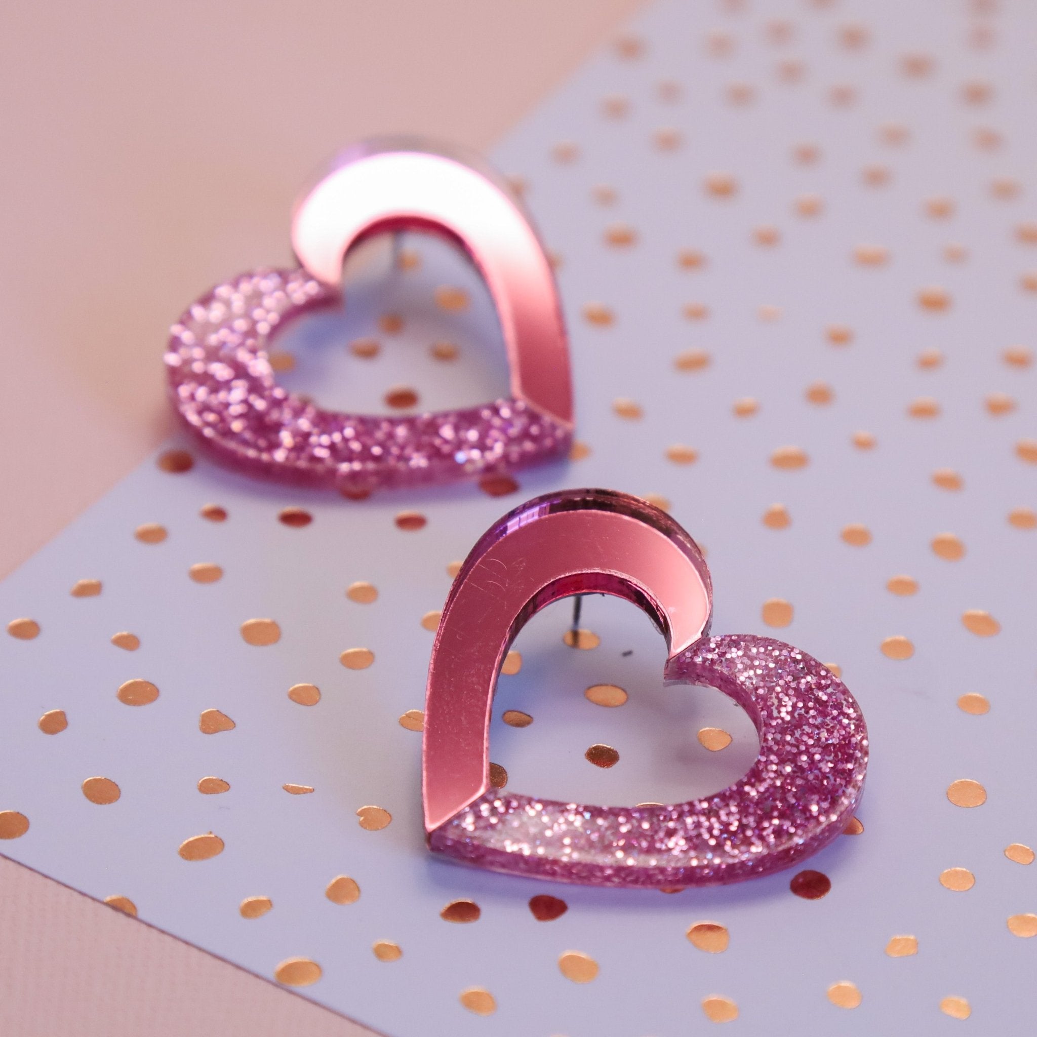 Connected Heart Statement Stud - Foxx & Ginger