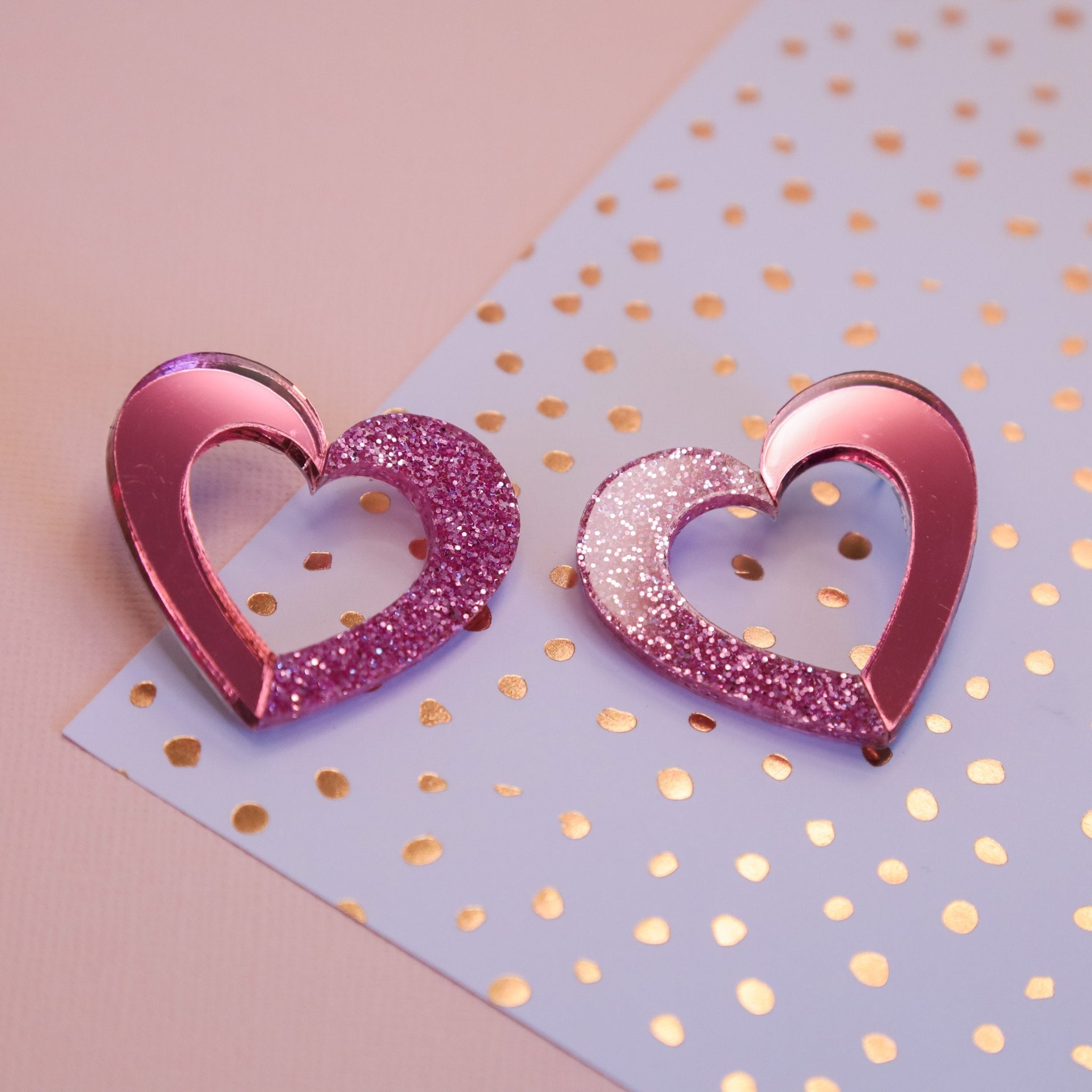 Connected Heart Statement Stud - Foxx & Ginger