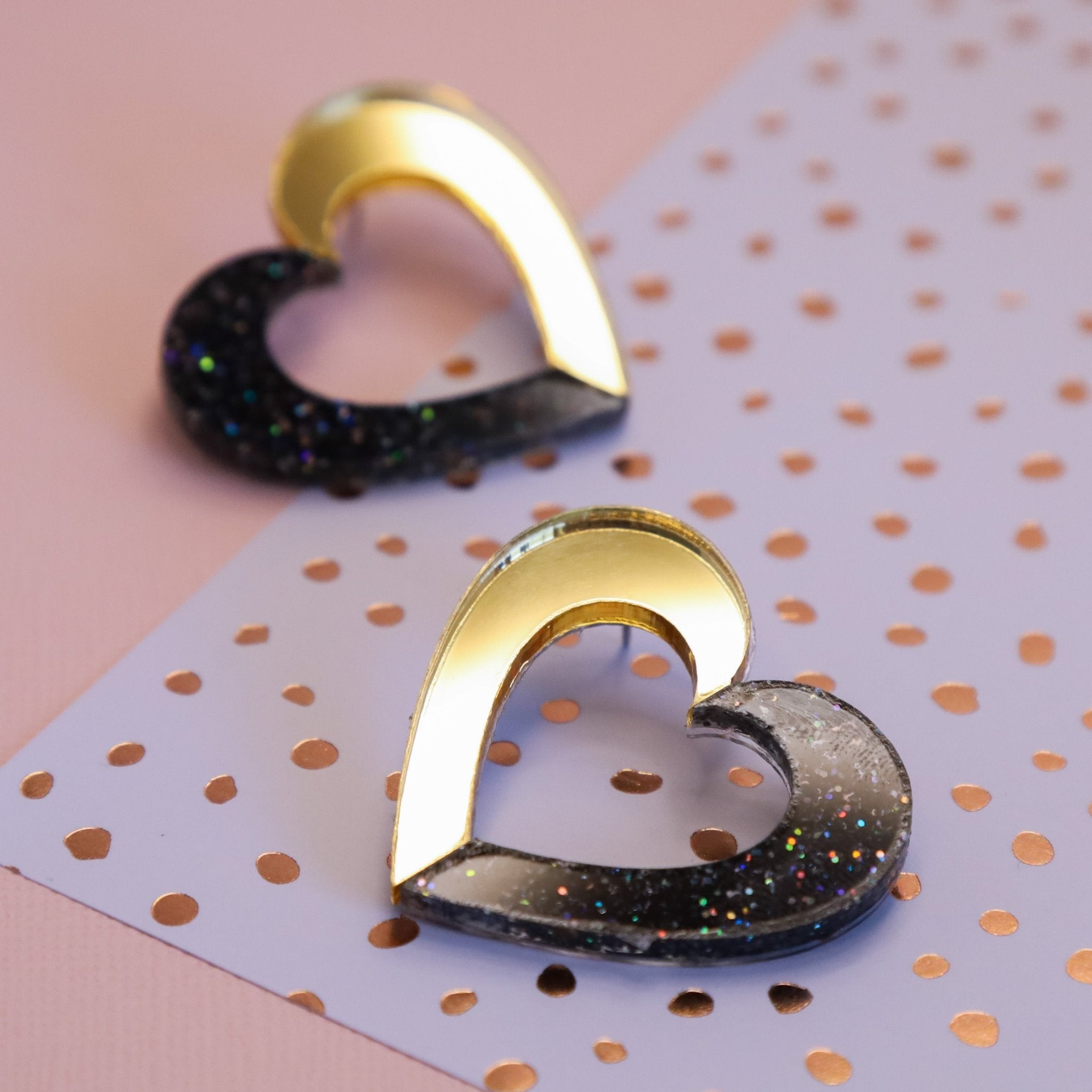 Connected Heart Statement Stud - Foxx & Ginger