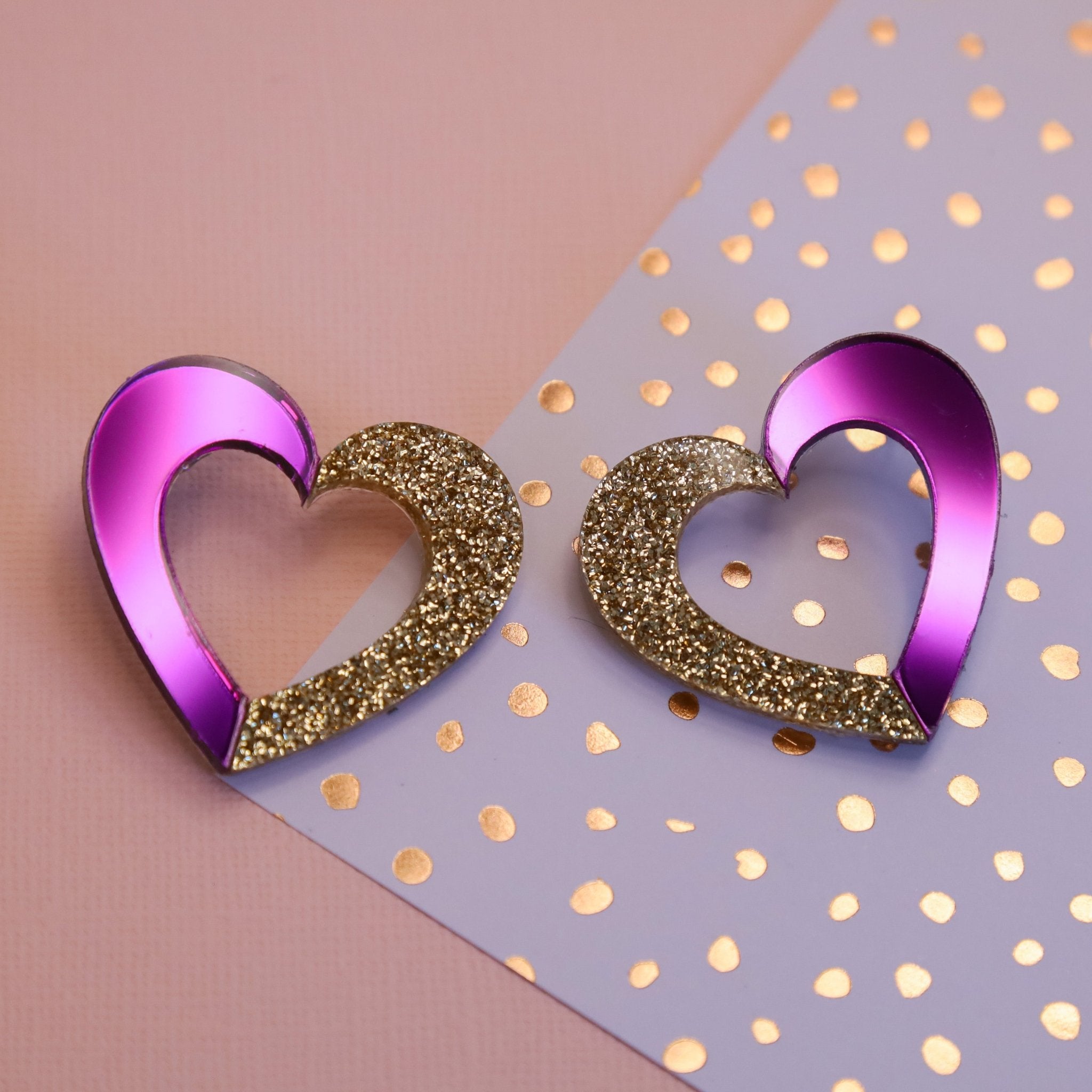 Connected Heart Statement Stud - Foxx & Ginger