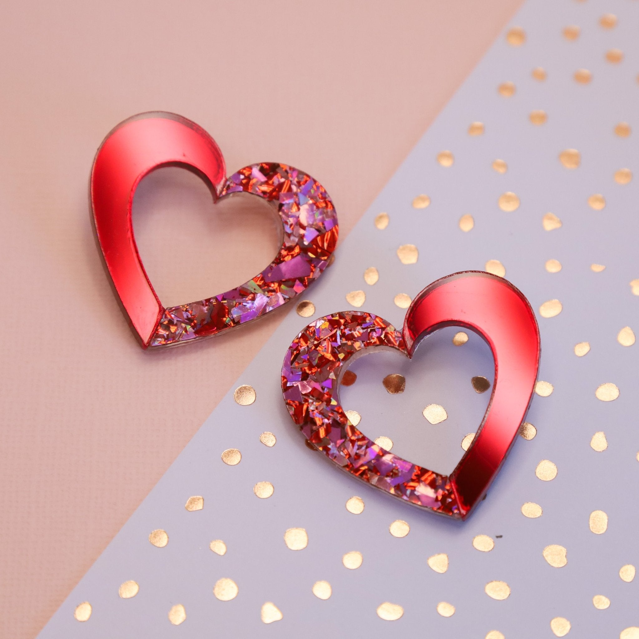 Connected Heart Statement Stud - Foxx & Ginger