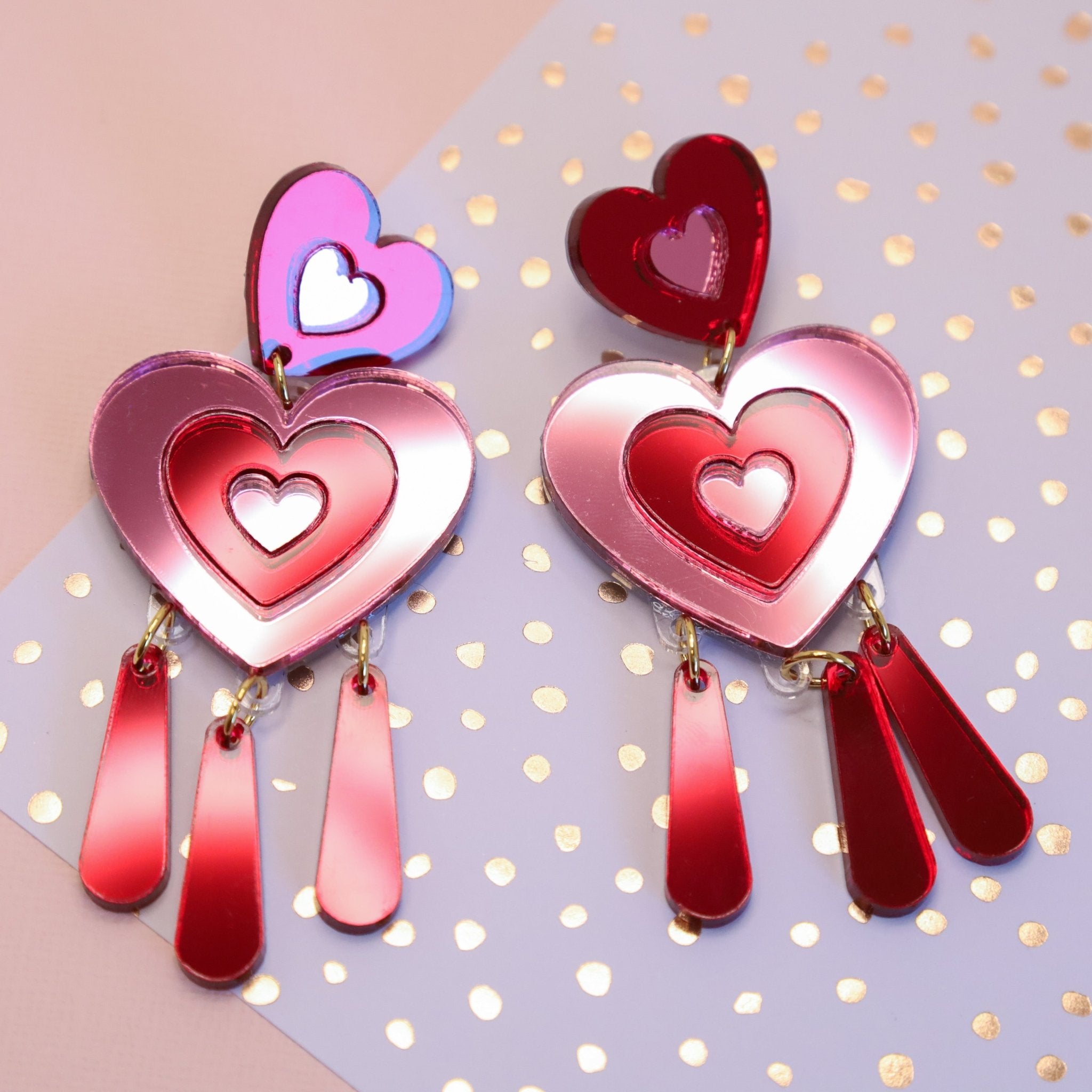 Dripping Heart Statement Dangle - Foxx & Ginger