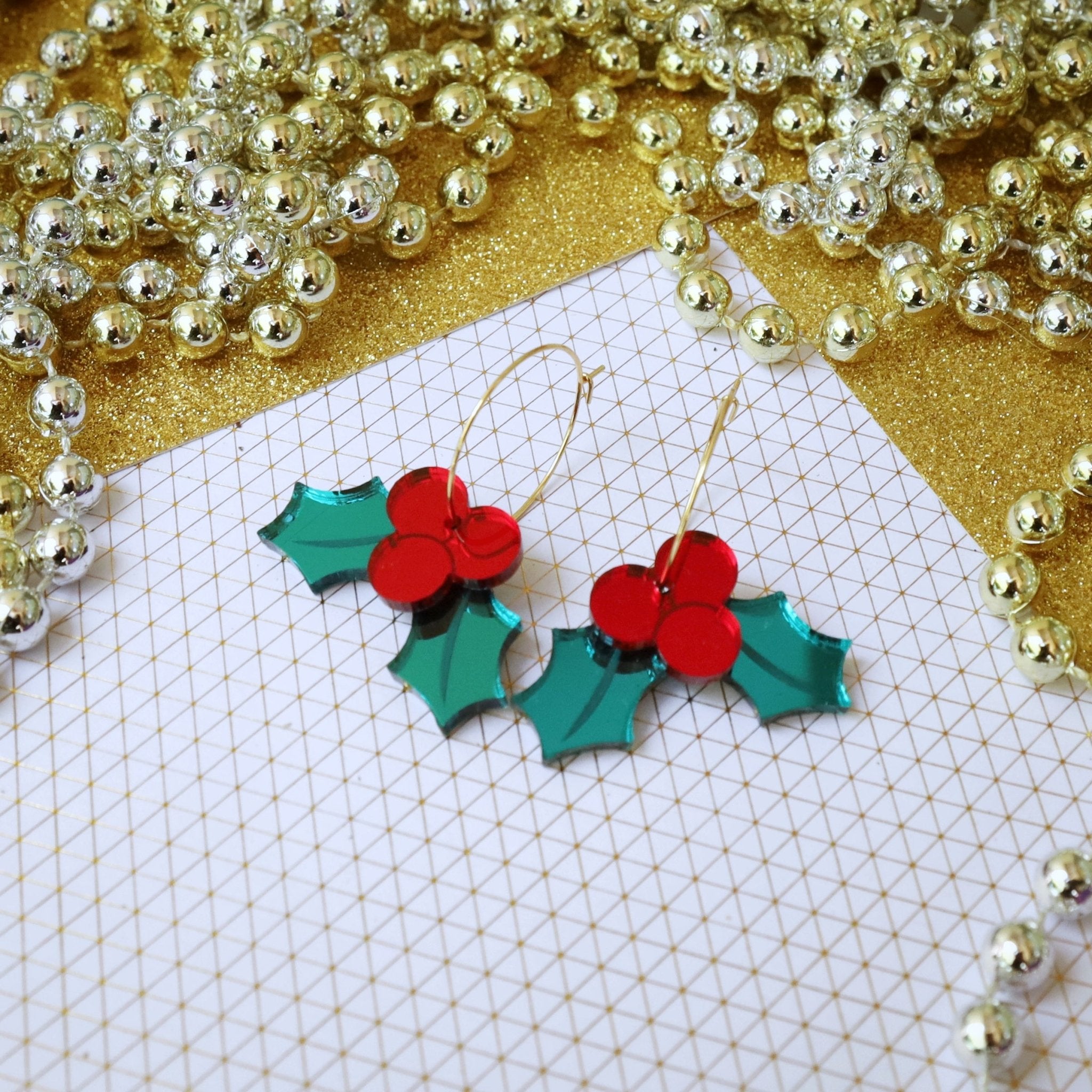 Jolly Holly Hoop Earring - Foxx & Ginger