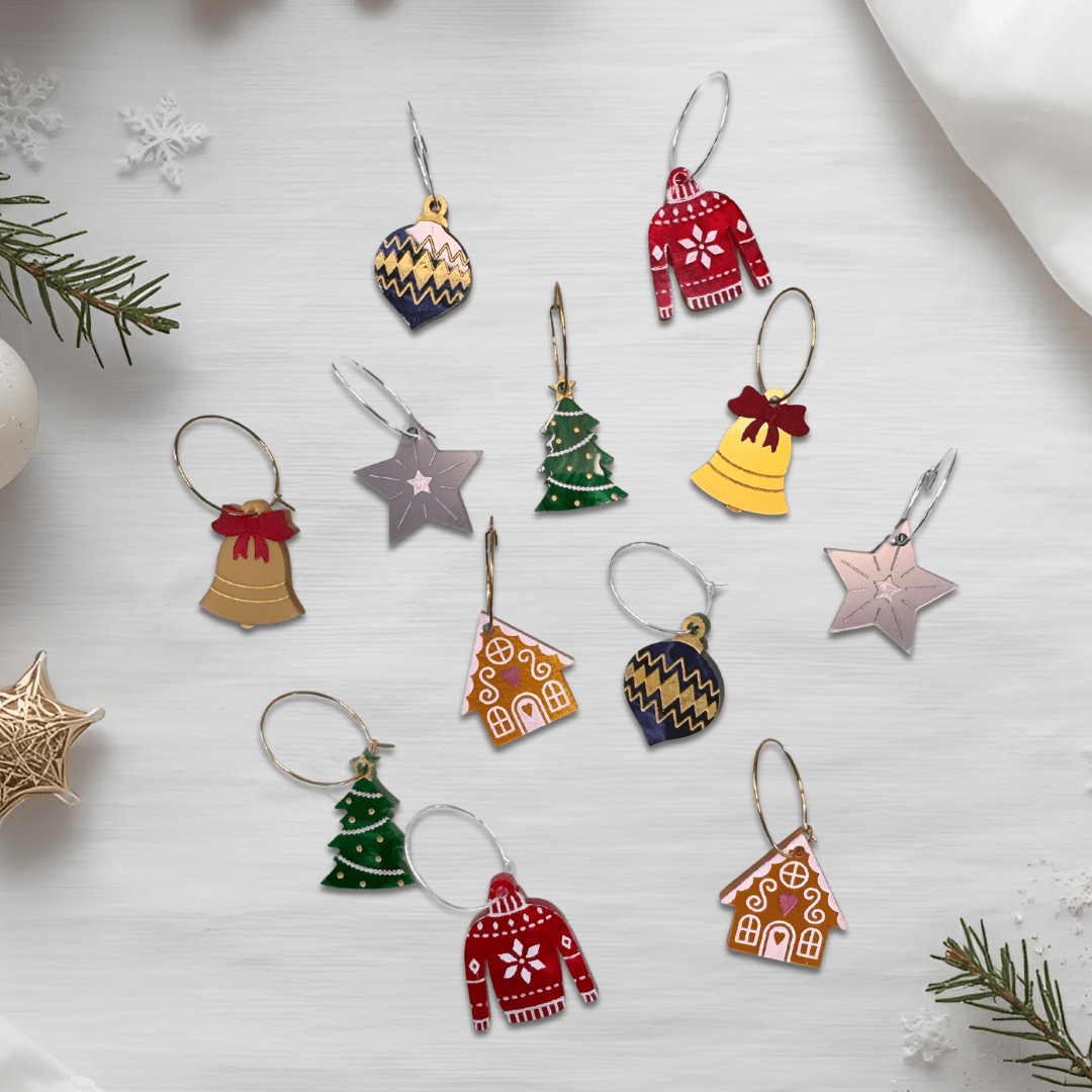 Merry Mini Hoops - Christmas Pack (Set of 6 pairs) - Foxx & Ginger
