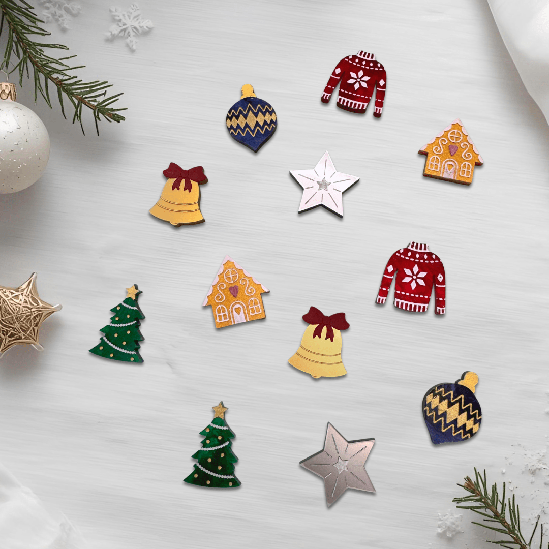 Merry Mini Studs - Christmas Pack (Set of 6 pairs) - Foxx & Ginger