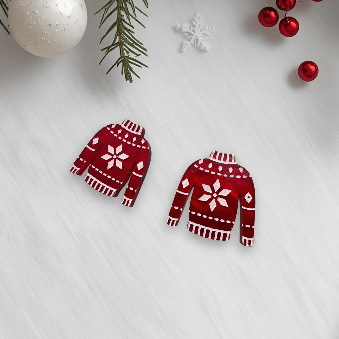 Mini Christmas Jumper Earrings - Foxx & Ginger