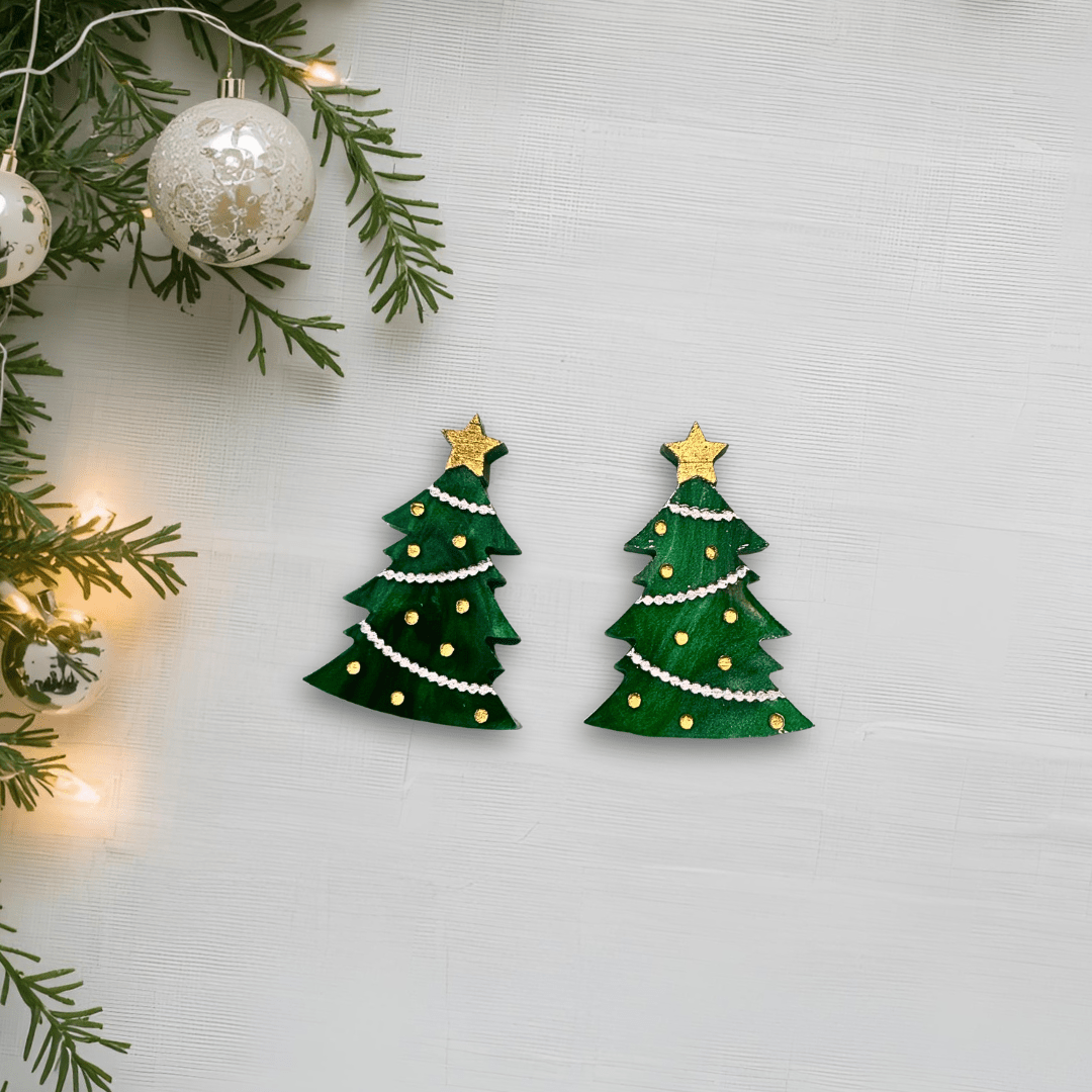 Mini Christmas Tree Earrings - Foxx & Ginger