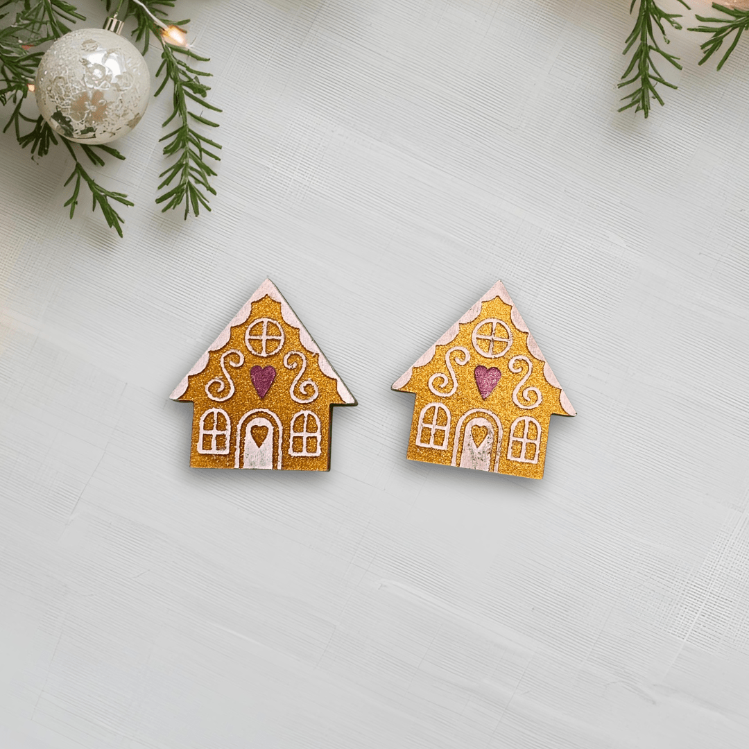 Mini Gingerbread House Earrings - Foxx & Ginger
