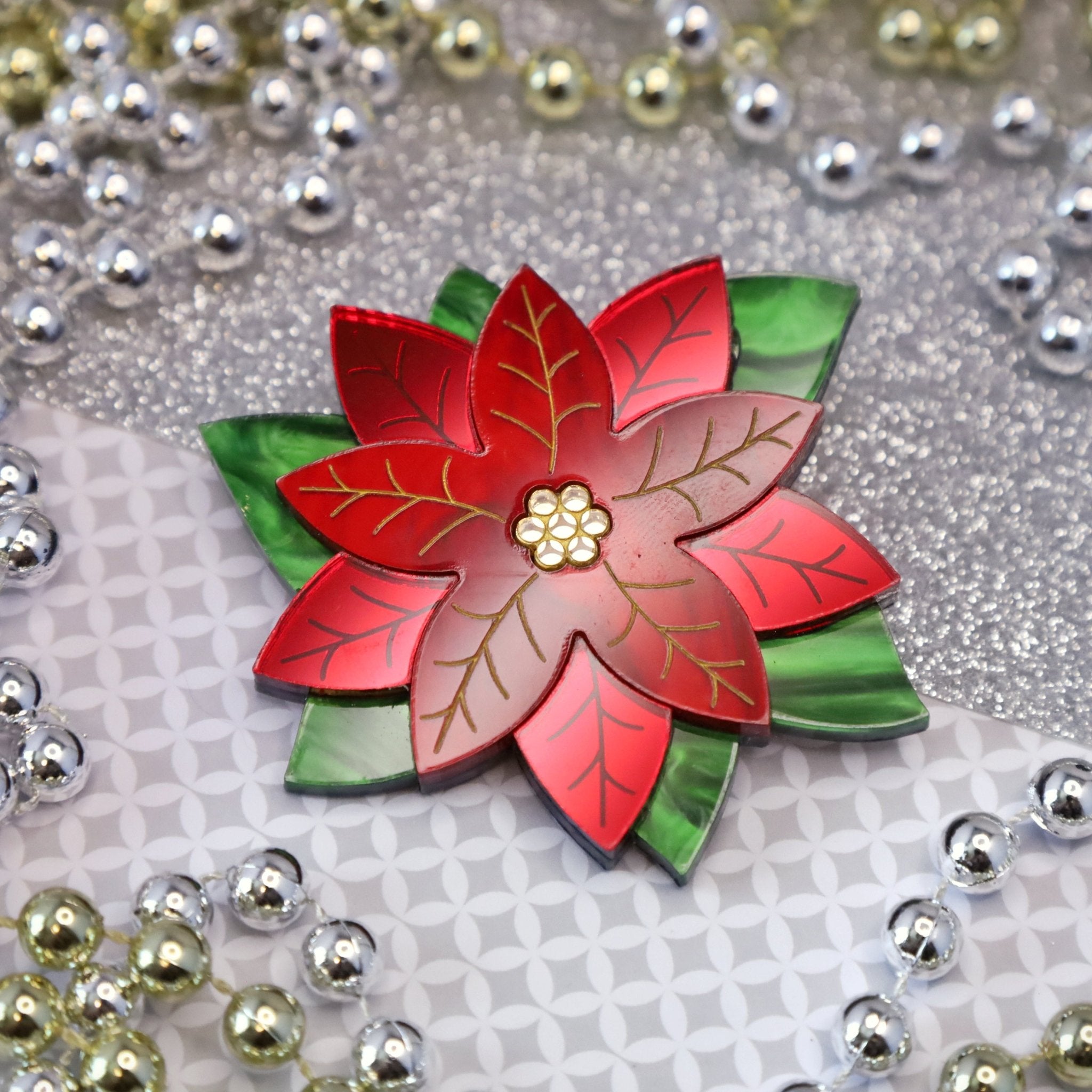 Poinsettia Brooch - Foxx & Ginger