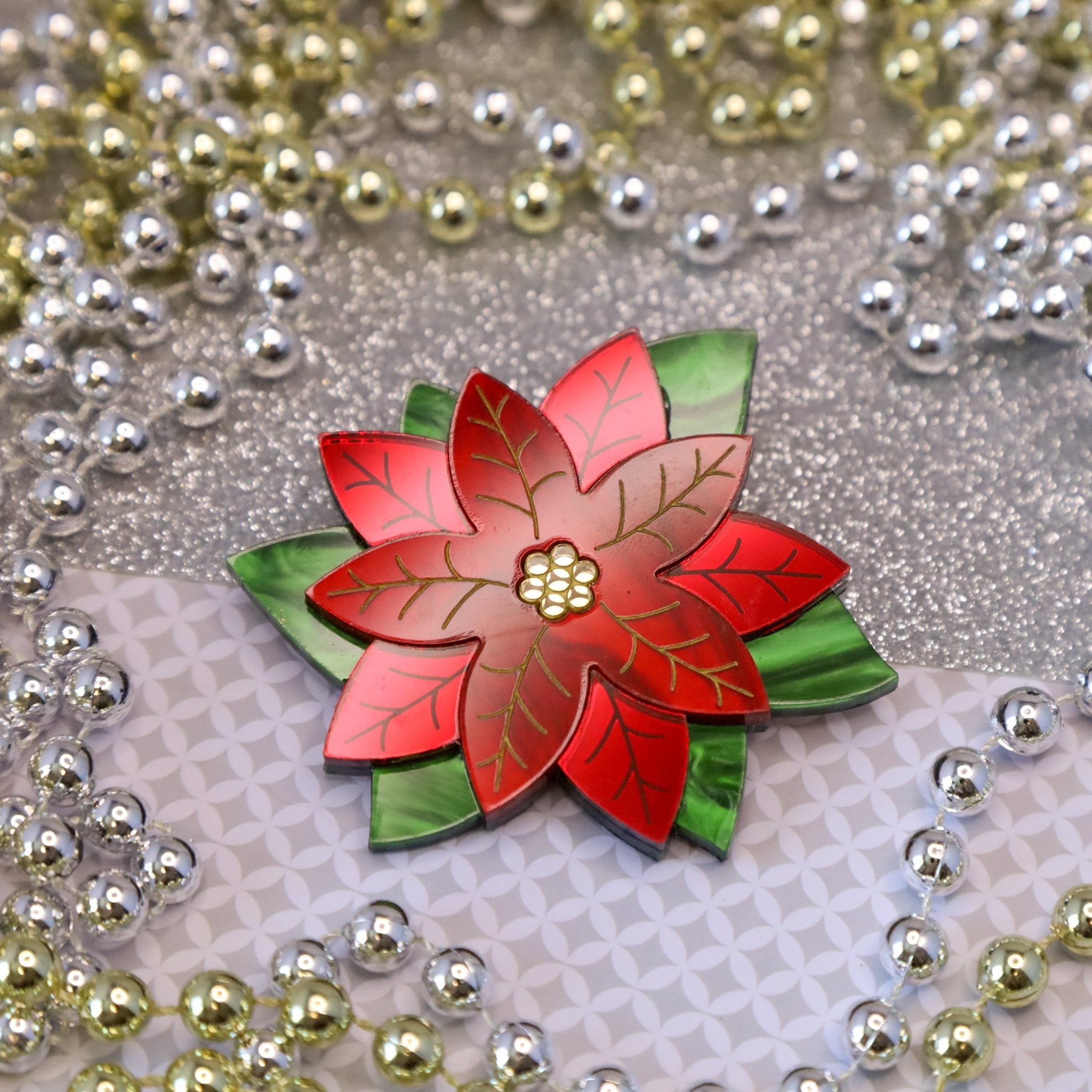 Poinsettia Brooch - Foxx & Ginger