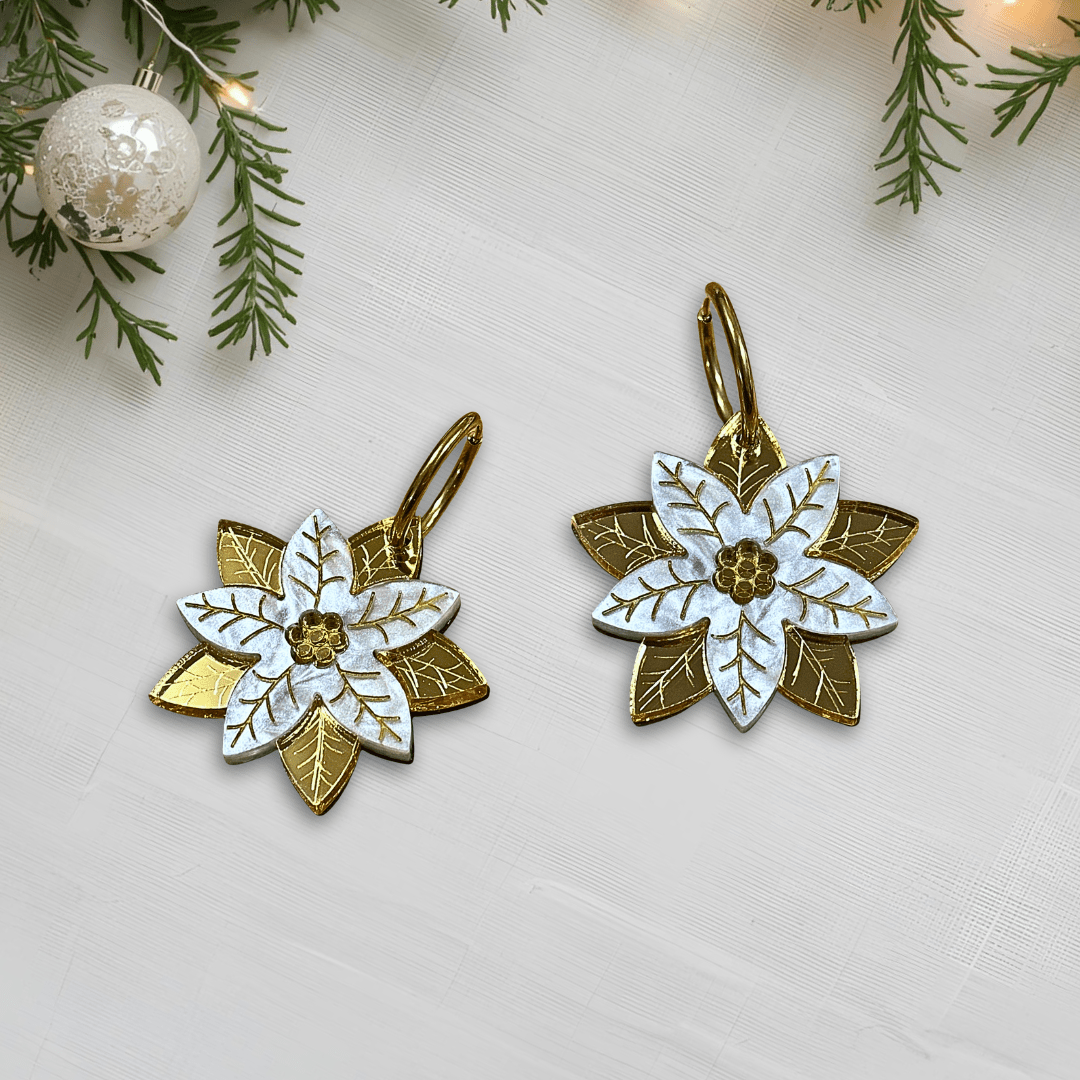 Poinsettia Statement Earrings - Foxx & Ginger