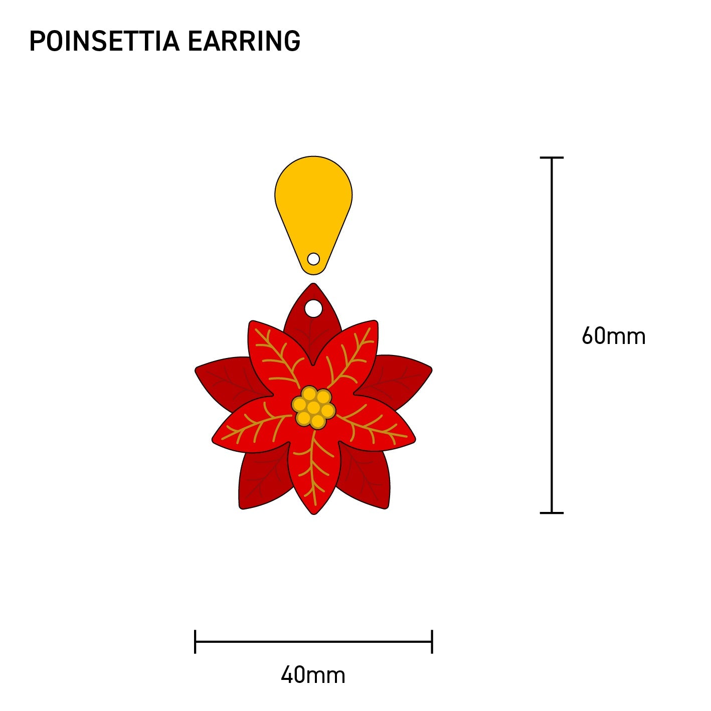 Poinsettia Statement Earrings - Foxx & Ginger
