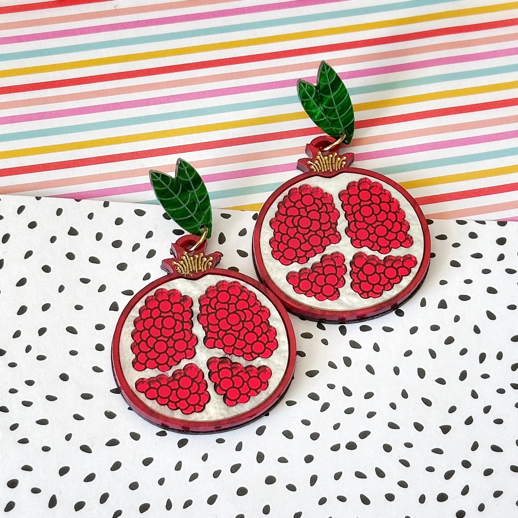 Pom - Pomegranate Earrings - Foxx & Ginger