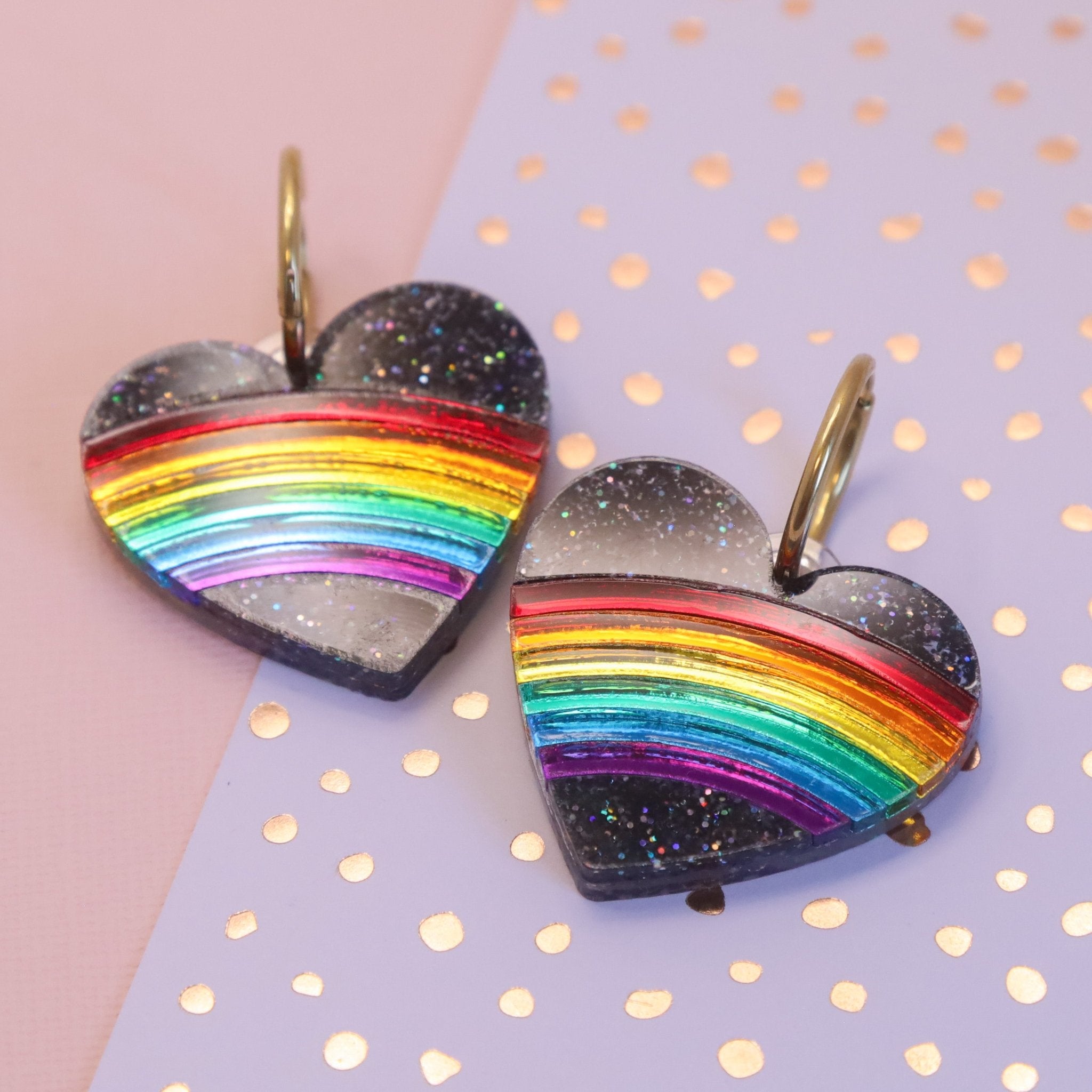 Rainbow Heart Hoop - Foxx & Ginger