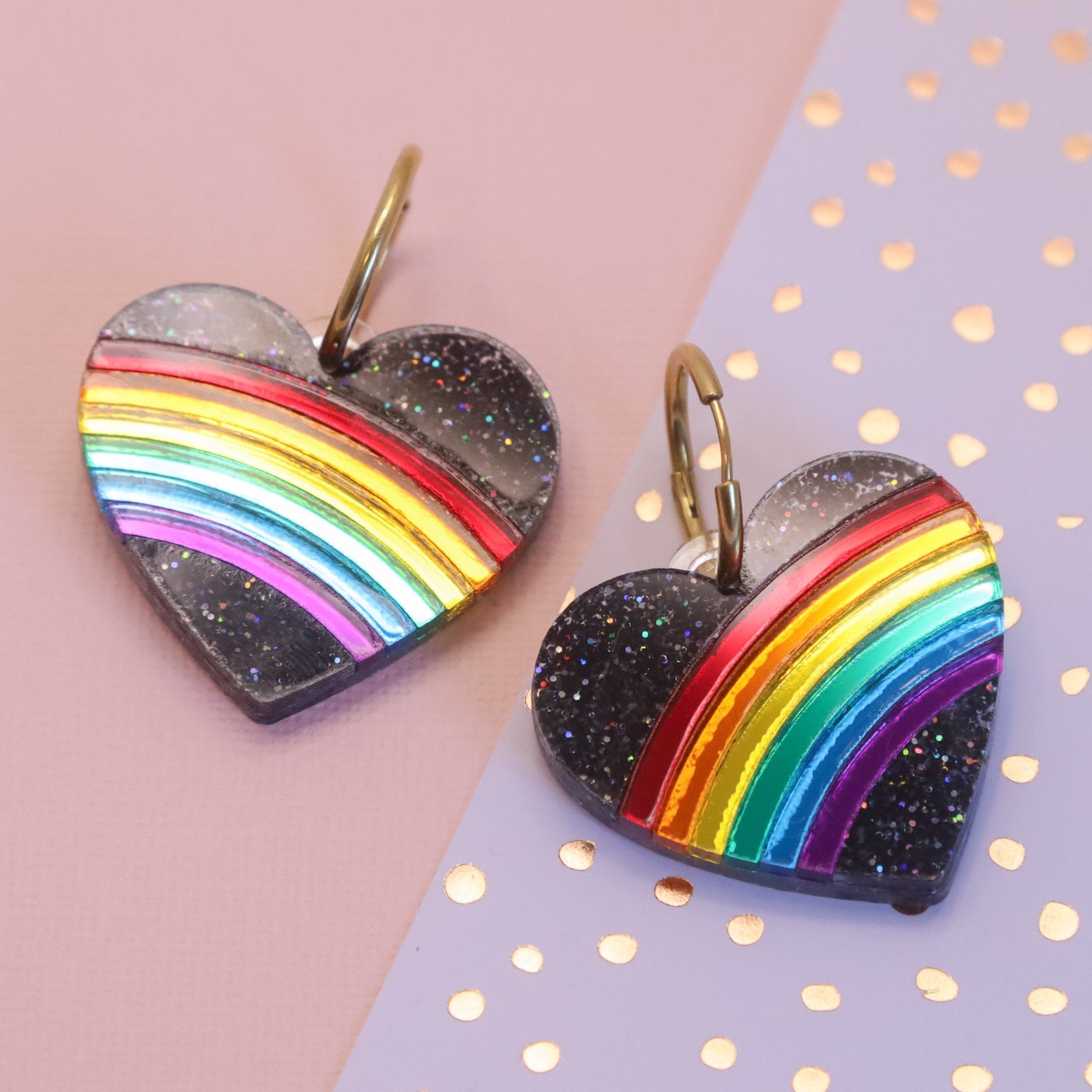 Rainbow Heart Hoop - Foxx & Ginger