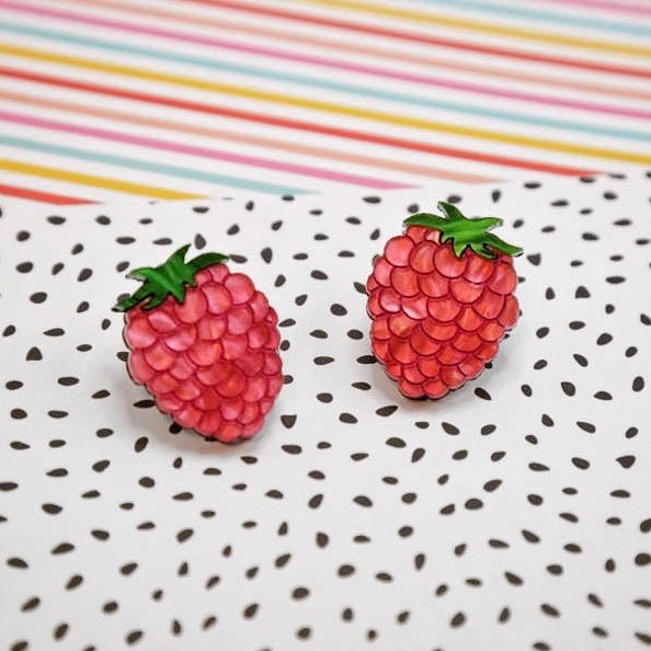 Raspberry Beret Stud Pair - Foxx & Ginger