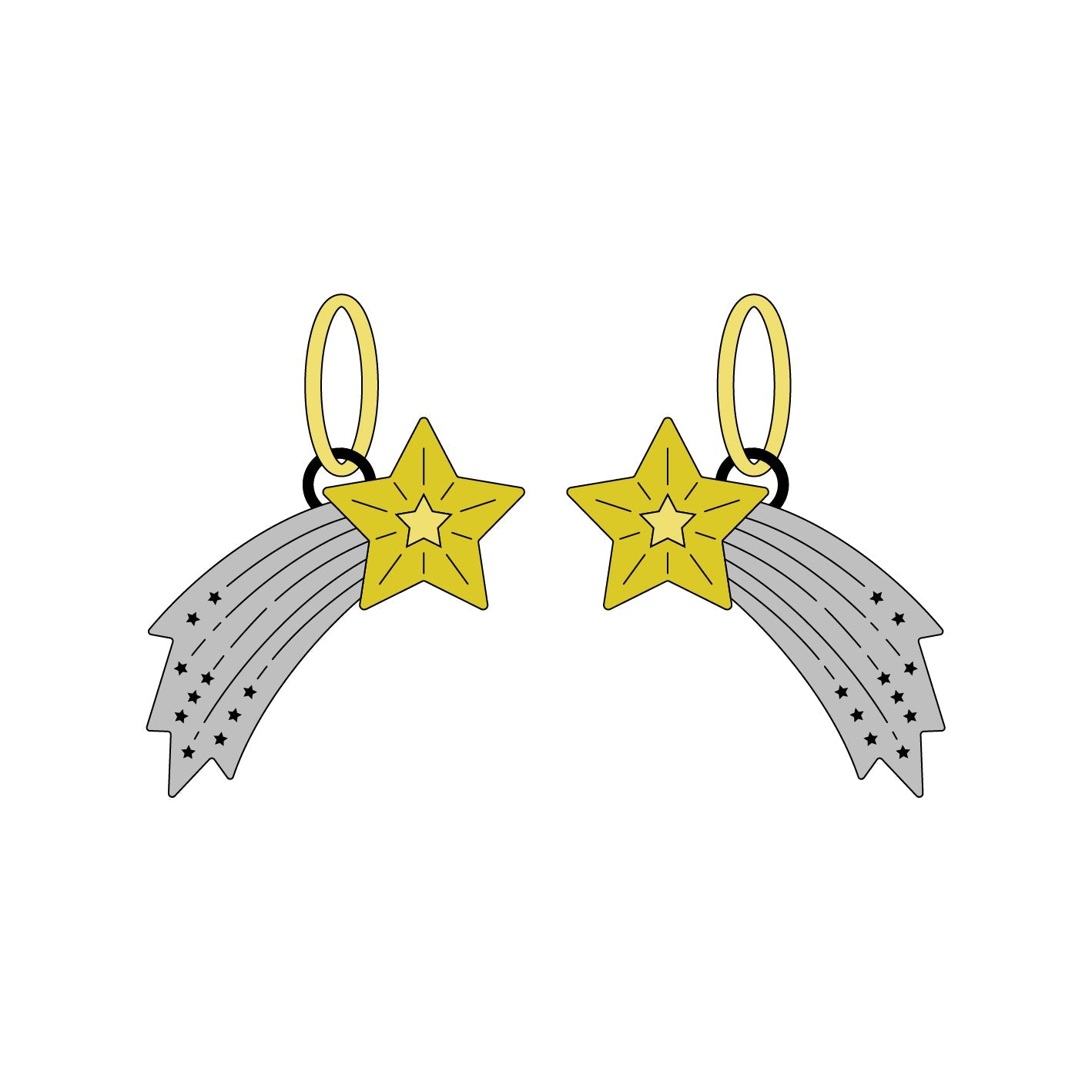 Shooting Star Hoops - Foxx & Ginger