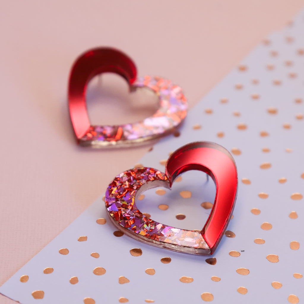 Connected Heart Statement Stud