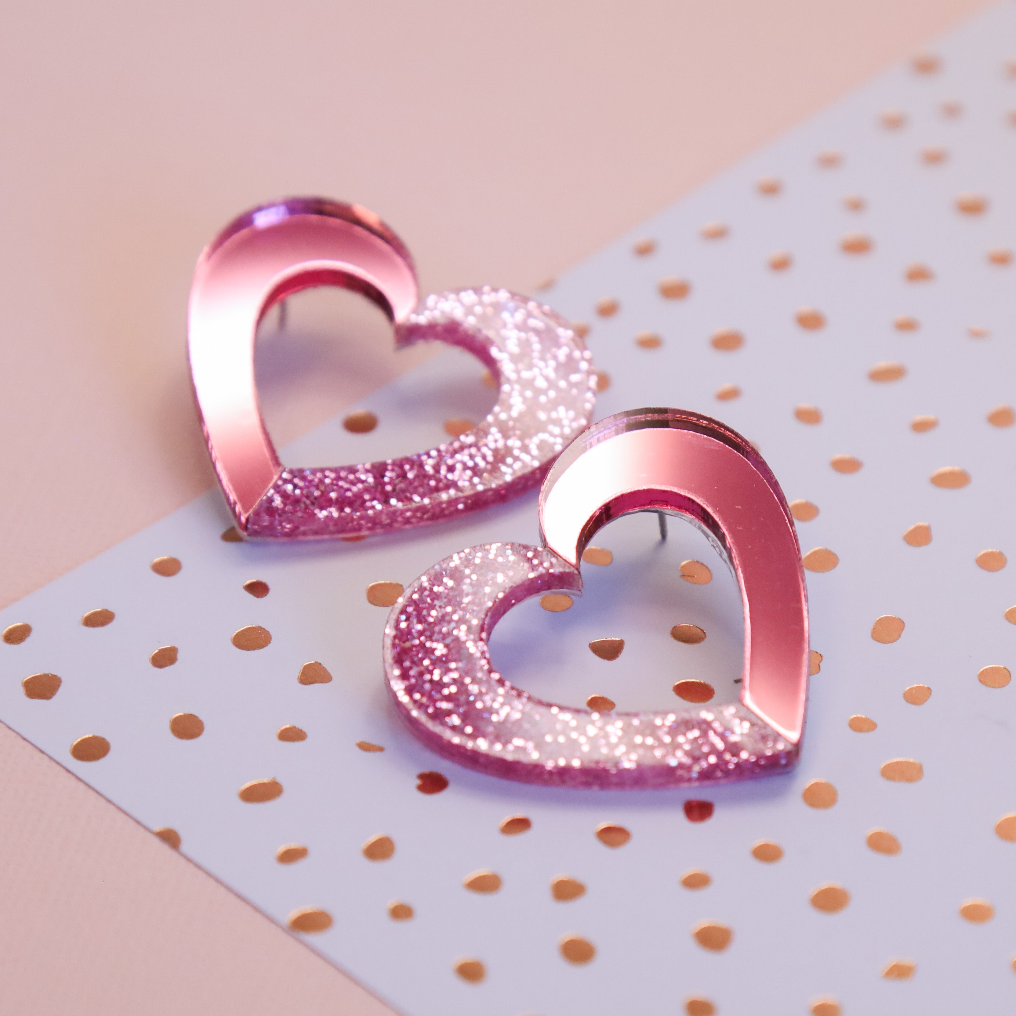 Connected Heart Statement Stud