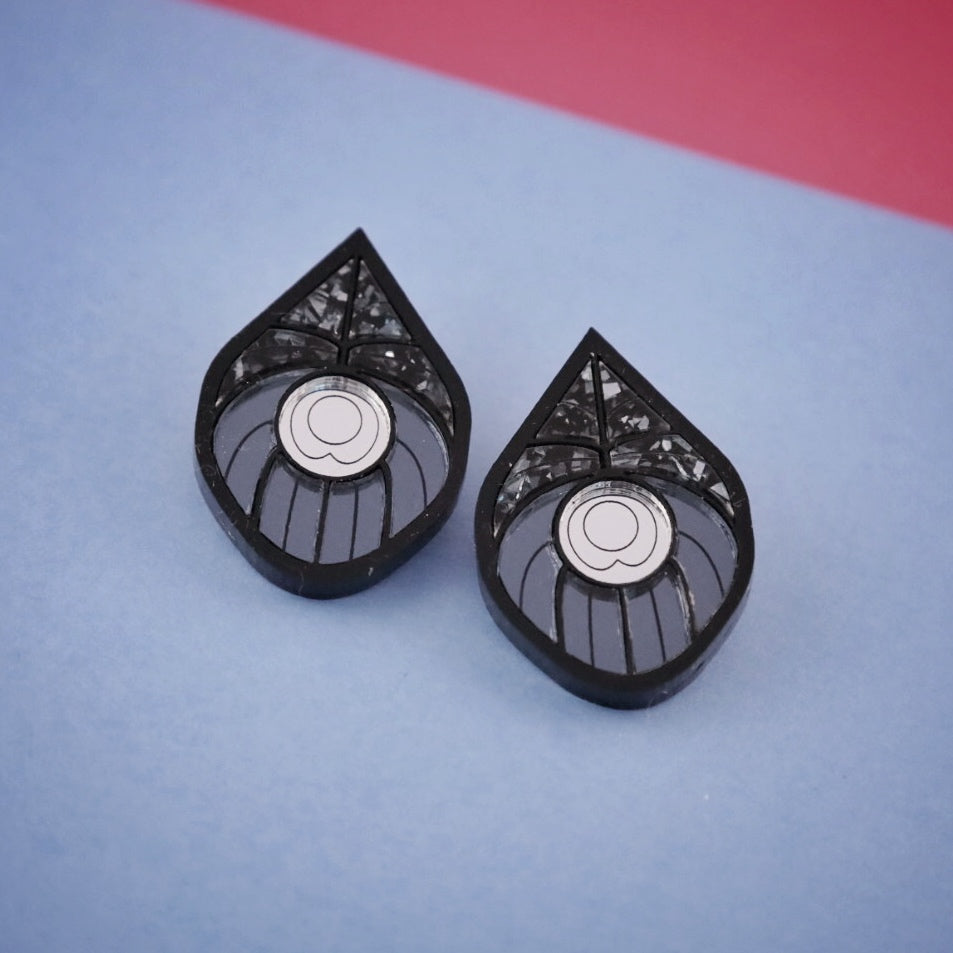 Perfectly Peacock Stud - Charcoal